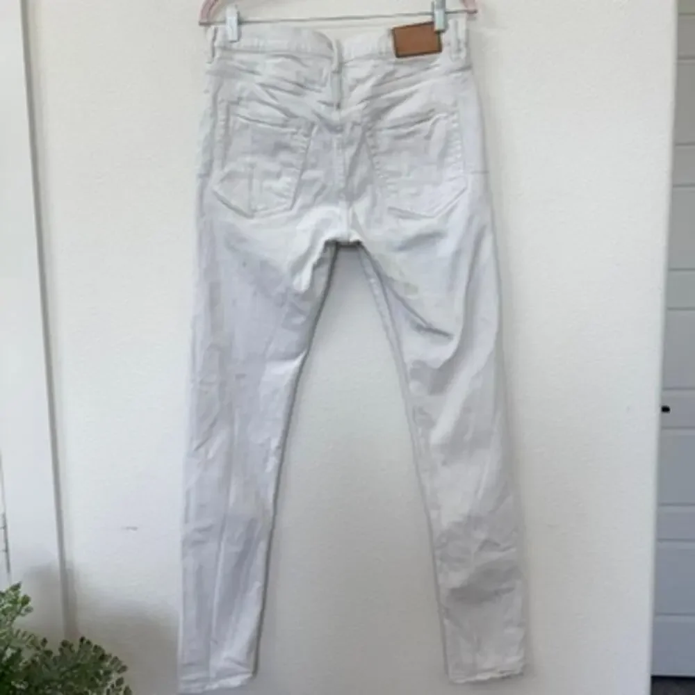Purple‎ Brand P001 Skinny Jeans White Button Fly Stretch Distressed Men 32